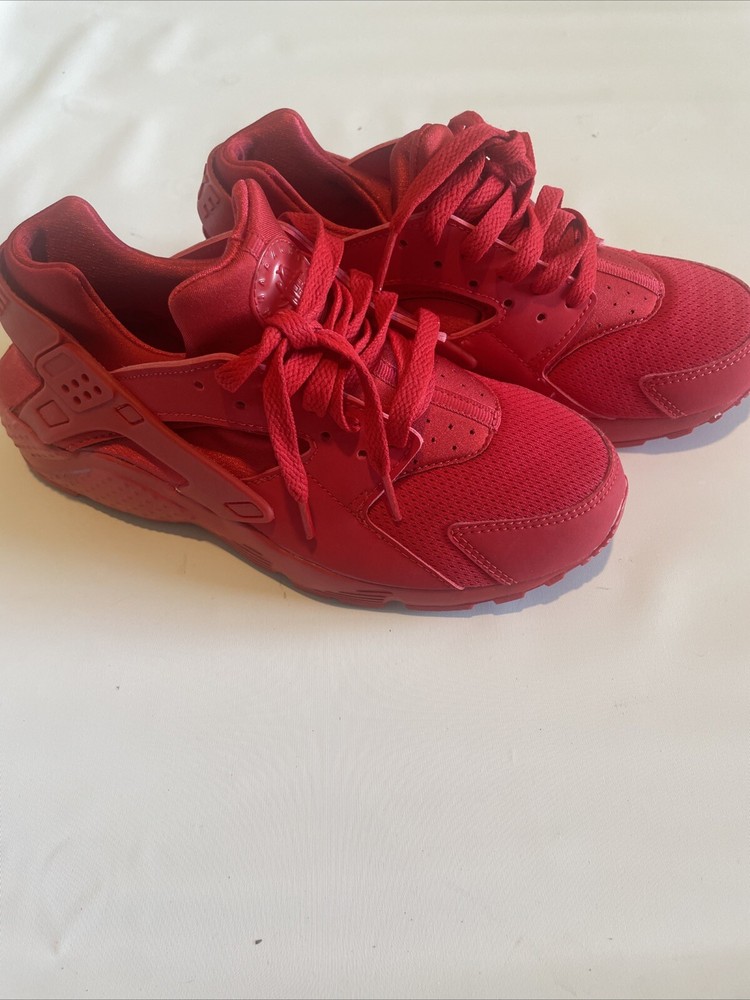 Nike Air Huarache Triple Red Run Shoes Style 654275-600 Size 5.5y Women’s 7