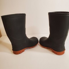 Kids Rubber Waterproof Rain Boots Black, Size US 5-6