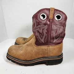 Rocky Kids 7″ Brown Western Boots US 3M Purple Upper Cowboy Style Durable GUC