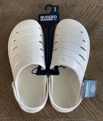 Rugged Shark Swivel Strap EVA Clogs Sandals Pearl White Youth Unisex Size 3 NWT