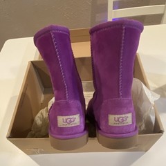 UGG Australia Kids Classic Short 5251 Purple Suede Mid-Calf Pull-On Boot 3