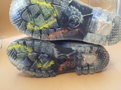 Jurassic Jumble Light Up Rain Boots Black w/ Dinosaurs Heavy Duty Clearance