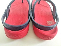 Crocs Electro Flip Kids Size 12 c 13 Navy Red Slides Slingback Thong Sandals