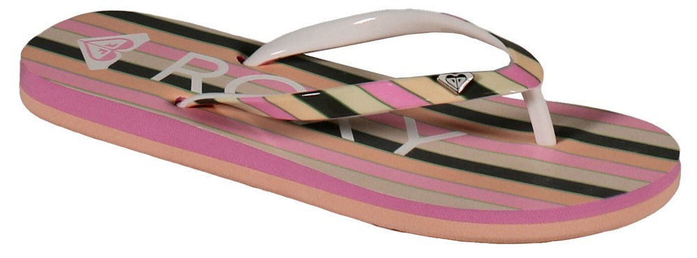 Roxy Girl’s Pebbles Sandal – Green / Pink – New