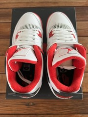 Jordan 4 Retro GS Fire Red/white/black/Tech Grey Sz 6Y New