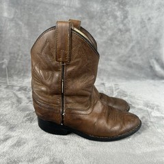 Masterson Boot Co. Brown Leather Cowboy Boots Youth Size 10.5 M Style RB2000C