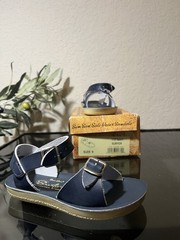 Salt Water Sandals Sun-San Surfer Navy Blue Leather Toddler Size 9 New With Box