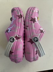 Crocs Kids Classic Disco Dance Party Clog Shoes Stars/Pink Size C13