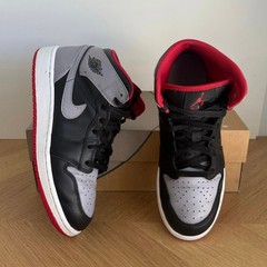 Nike Air Jordan 1 Mid Black/Cement Kids Sneakers DQ8423-006 – SZ 7 Y- 8.5 W