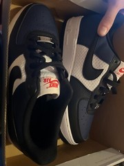 Big Kid’s Nike Air Force 1 Midnight Navy/Black-White (HJ9201 400)