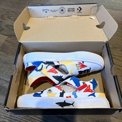 Converse All Star Superplay Shark Print Sandals Kids Size 1 White Red Blue