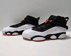 Jordan 6 Rings Black White Varsity Red Big Kids Youth Shoes Sz 7Y (323419-067)