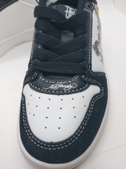 Ed Hardy White Black Graphic Sneaker Unisex Kids Lace Up Size 13