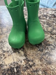 Crocs Handle It Classic Green Rubber Rain Boots 12803 C8 Toddler Size 8
