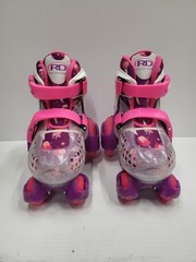 Roller Derby Roller Skates Youth Size 11-2 Pink Purple Adjustable Kids Shoes