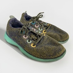 Allbirds Smallbirds Wool Runner Wowza Blue/Buoyant Mint Youth Size 1 Flaw