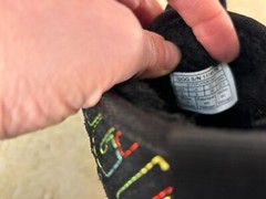 UGG Neumel II Graphic Rainbow Stitch Black Suede Lace Up Boots Kids Size 4 W 5.5