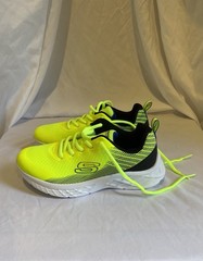 SKECHERS Microspec Max Athletic Sneakers Yellow Black White Unisex Kids Size 2.5