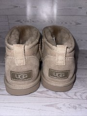 NIB UGG Kids Classic Ultra Mini Boots ~ Dune ~ 1130750K- Tan ~ Authentic Sz 5