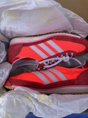 adidas SL 72 Unisex Kids Low Top Suede Sneaker Colorblock Red/Pink 4Y