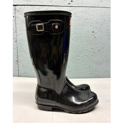 Hunter Original Gloss Tall Rain Boots Kids Black US 5B/6G Waterproof Classic