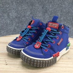 Skechers Kool Brick Kicks Youth 1 Blue Mid Top Lace Up Platform Canvas 402223L