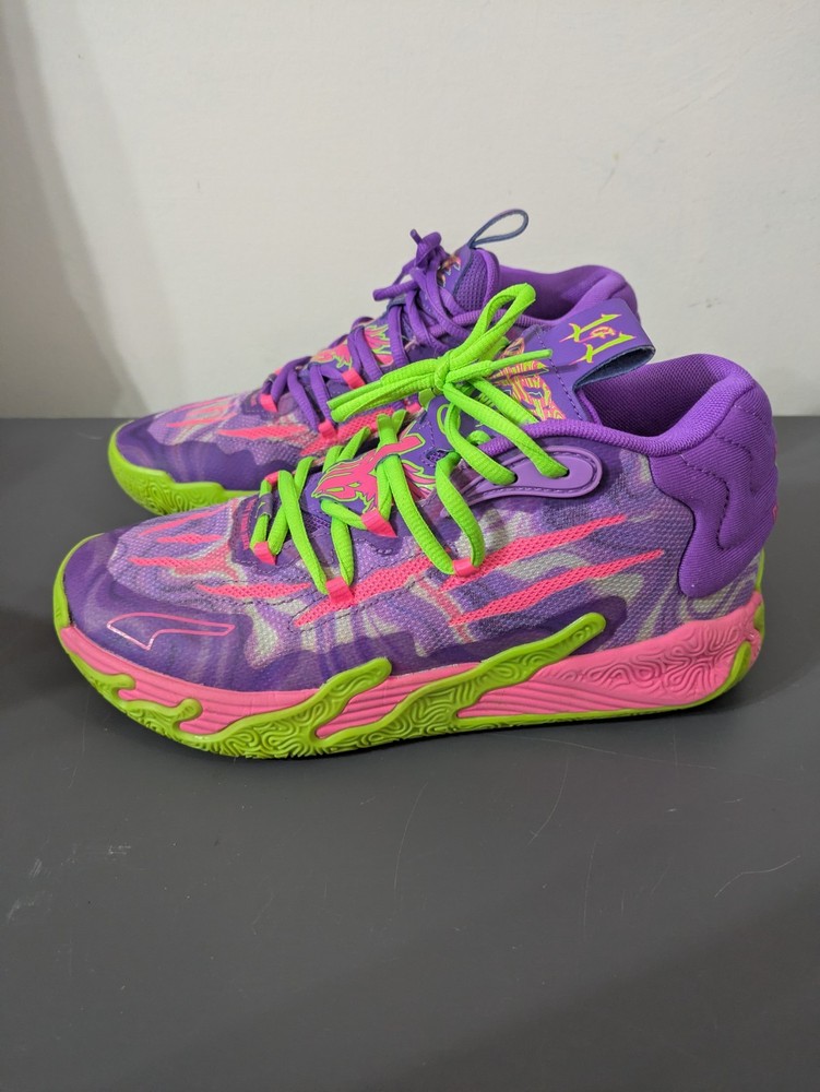 Puma LaMelo Ball Mb.03 Toxic Lace-Up Purple Sneakers Youth Juniors Sz 6
