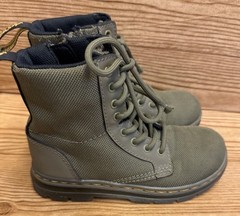 Dr Martens Combs J Combat Lace Up Olive Green Canvas Boots Youth Size US 12