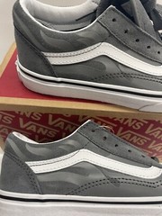 Vans Old Skool Pewter with Ghosted Flame Youth Shoes (choose size) New