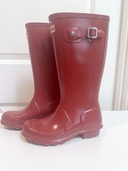 Hunter Red Kids‘ Original Gloss Waterproof Rain Boot Boys Girls Size 1/2