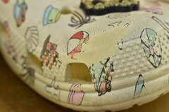 Crocs Classic Spring Break Girls Size J1 Slip On Clogs Beach Palm Tree Youth