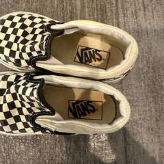 Vans Classic Slip-On Checkerboard Black White Canvas Skate Shoes Kids 8.0