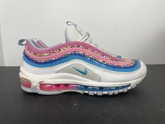 Nike Air Max 97 SE (GS) White Lightning Blue Size 7Y White Pink Blue Multicolor