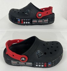 DARTH VADER Kids Crocs Clogs Child Shoe Size 12 Star Wars Theme Costume Wear