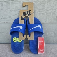 Nike Kawa Slide GS Toddler SZ 12 Hyper Cobalt White Slip-On Sandal 819352-400