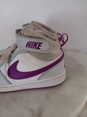 Nike Court Borough Mid 2 GS Youth Size 4Y Pure Platinum Vivid Purple CD7782-009