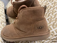 Ugg Nuemel Chukka Chestnut Suede Lace Up Ankle Boots kid Sz 4 fit women sz6