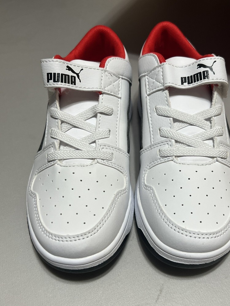 PUMA Kids Rebound Layup Lo Synthetic Leather Hook and Loop (Little Kid) Size 3C