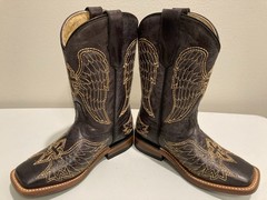 CORRAL Leather Square Toe Winged Cross Boots Cowboy/Cowgirl Size 11 1/2 NWOB