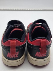Nike Shoes Kids Size 1Y Red Black Hook & Loop Strap All Day Play Damage Sneakers