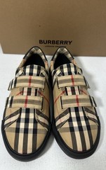 BURBERRY Markham Check Grip-Strap Sneaker Z5765 Kids Size 33 / 2 US