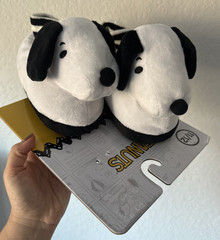 Peanuts Snoopy Baby Slippers 11/12 | Soft Plush Dog House Shoes | Kids Indoor