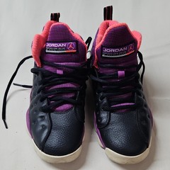 Jordan Team Jordan Mid Top Leather Sneakers Black/Purple/Pink 6.5Y 820276-008