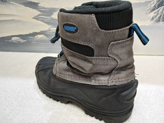 ❄️ Khombu Duck Boots – Youth Size 4 US Gray Leather/Rubber Waterproof Insulated