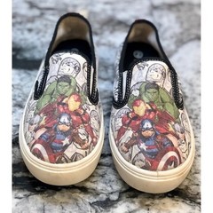 Marvel Avengers Canvas Slip On Shoes with Captain America, Hulk, Iron Man Size 2