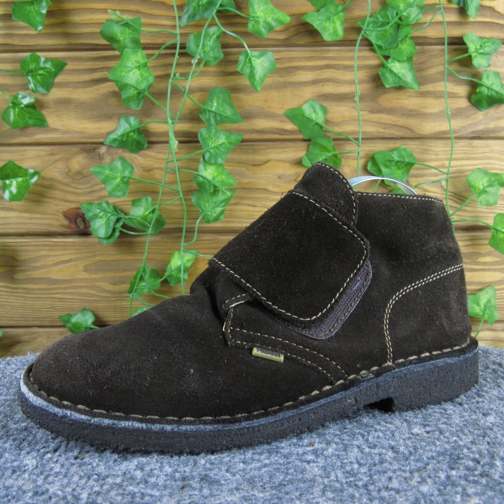 Primigi Kids Brown Suede Leather Ankle Boots Hook & Loop Closure Size 34