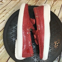 Marc Joseph Kids Red Leather Snake Print Moc Toe Slip On Tassel Dress Shoes 12