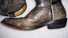 Corral G1104 Distressed Gray/Black Cross/Wings Leather Snip-Toe Boots K 13 1/2