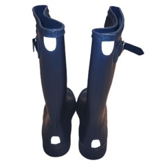 Hunter Big Kids, Original Tall Rain Boots, Child Size 3, Navy Blue, Reflective