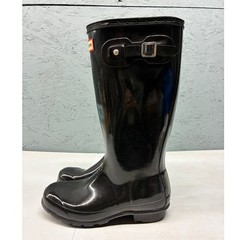 Hunter Original Gloss Tall Rain Boots Kids Black US 5B/6G Waterproof Classic